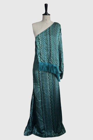 Zigzag Patterned Casual Maxi Dress