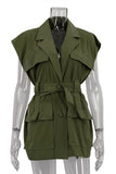 Belted Sleeveless Jacket