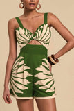 Zebra Print Cutout Romper