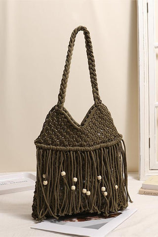 Fringe-Accent Knotted Tote