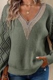 V-Neck Knit Casual Sweater