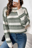 Striped Ribbed Knit Sweater