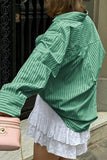 Striped Button-Up Long Shirt