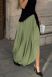 Draped Maxi Skirt with Slit