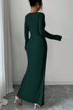 Elegant Long-Sleeve Asymmetrical Dress