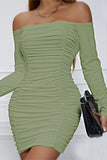Off-Shoulder Ruched Casual Dress
