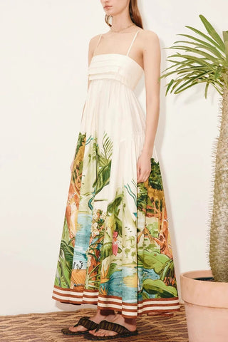Tropical Print Maxi Dress