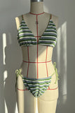 Striped Triangle Bikini Set