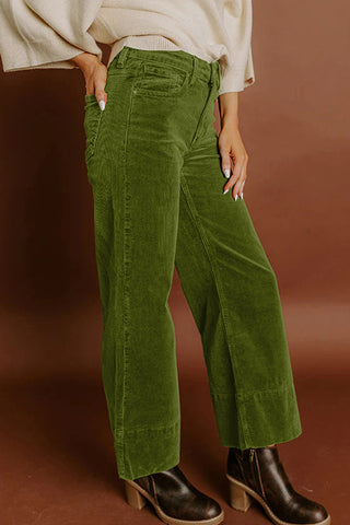 Wide-Leg Corduroy Casual Pants