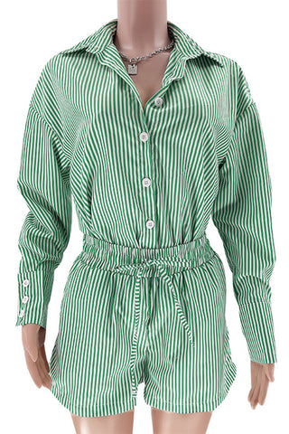 Striped Shirt and Short Set