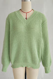 V-Neck Textured Knit Sweater