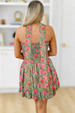 Halter Neck Floral Mini Dress