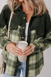 Plaid Corduroy Button-Up Shirt