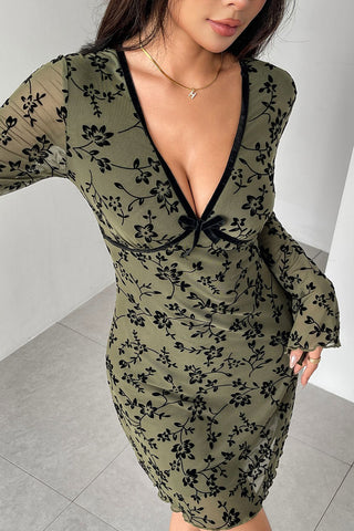 Floral V-Neck Mini Dress