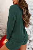 MERRY Graphic Long Sleeve Top & Shorts Set
