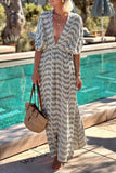 Elegant Striped Casual Maxi Dress