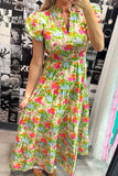Floral Puff-Sleeve Casual Dress