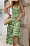 Patterned Sleeveless Maxi Dress