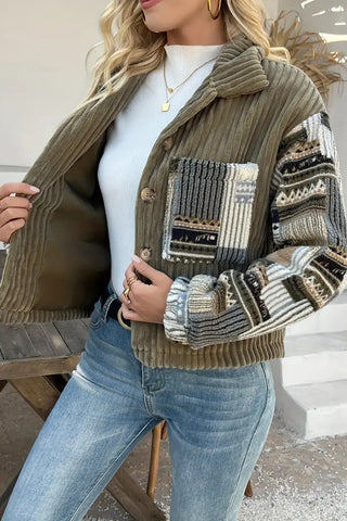 Stylish Button-Up Corduroy Jacket