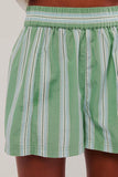 Striped Elastic Waist Casual Shorts