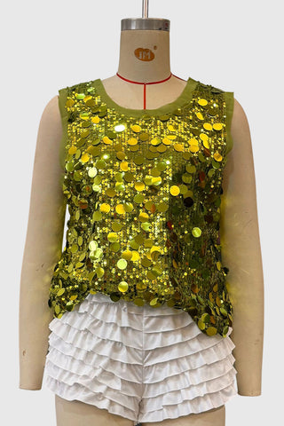 Sleeveless Sequin Tank Top