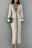 Button-Front Casual Midi Dress