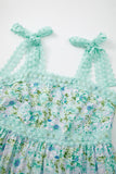 Floral Bow Strap Maxi Dress
