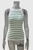 Striped Halter Tank Top