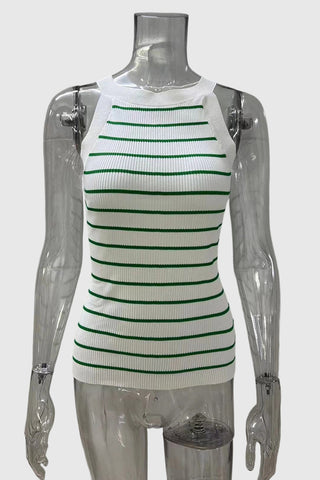 Striped Halter Tank Top