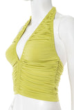 Ruched Halter Tank Top