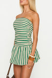 Strapless Striped Casual Dress