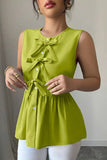 Bow Accent Sleeveless Tank Top