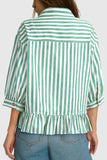 Striped Button-Front Blouse