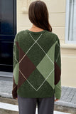 Argyle Pattern V-Neck Sweater