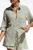 Striped Tie-Waist Short Set