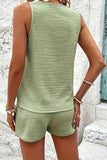 Button-Front Sleeveless Short Set