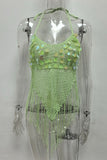 Sequined Fringe Tank Top