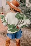 Floral Patterned Knit Sweater