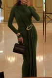 Elegant Full-Length Draped Evening Dress