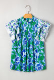Ruffle Sleeve Floral Blouse