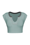 Stylish Scoop Neck Crop Top