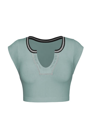 Stylish Scoop Neck Crop Top