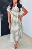 Striped Midi Casual Dress