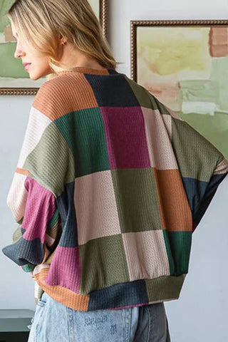 Oversized Checkered Sweatshirt