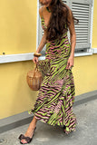 Strappy Zebra Print Maxi Dress
