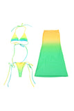 Ombre Bikini and Sheer Maxi Skirt Set