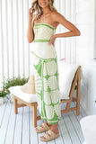 Strapless Skirt Set with Bold Print