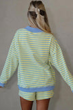 Striped Pullover Top and Shorts Set
