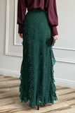 Ruffled Polka Dot Maxi Skirt
