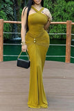Cross-Front Evening Gown